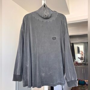 Vintage Givenchy Activewear Turtleneck Oversized Long Sleeve Top- Gray- L